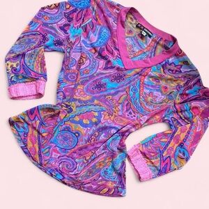 Vibrant Paisley V-Neck Top